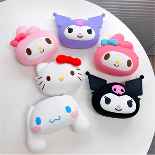 ZJ HOME Sanrio กระเป๋าสะพายไหล่ ซิลิโคน ลาย Hello Kitty Kuromi My Melody Labubu ใส่เหรียญได้ ของเล่นสําหรับเด็ก