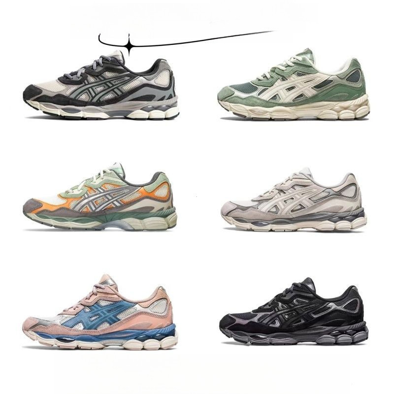 X1KV Asics GEL-NYC ผู้ชายและผู้หญิงรองเท้าวิ่ง Low-Top กลางแจ้งทํางานลม Breathable Vintage รองเท้าผ้