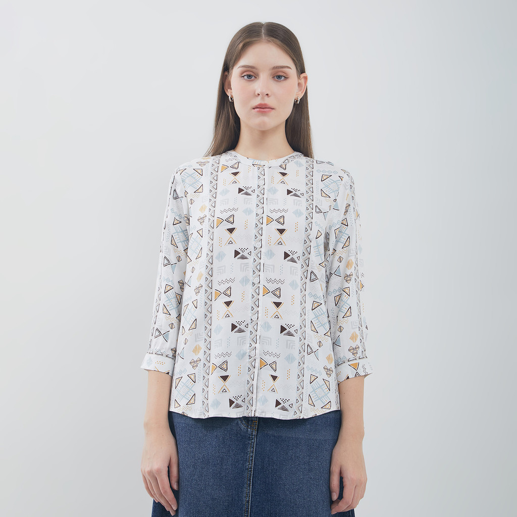 DUST Blouse 7/8 Denia Ethnic White (D.13206)