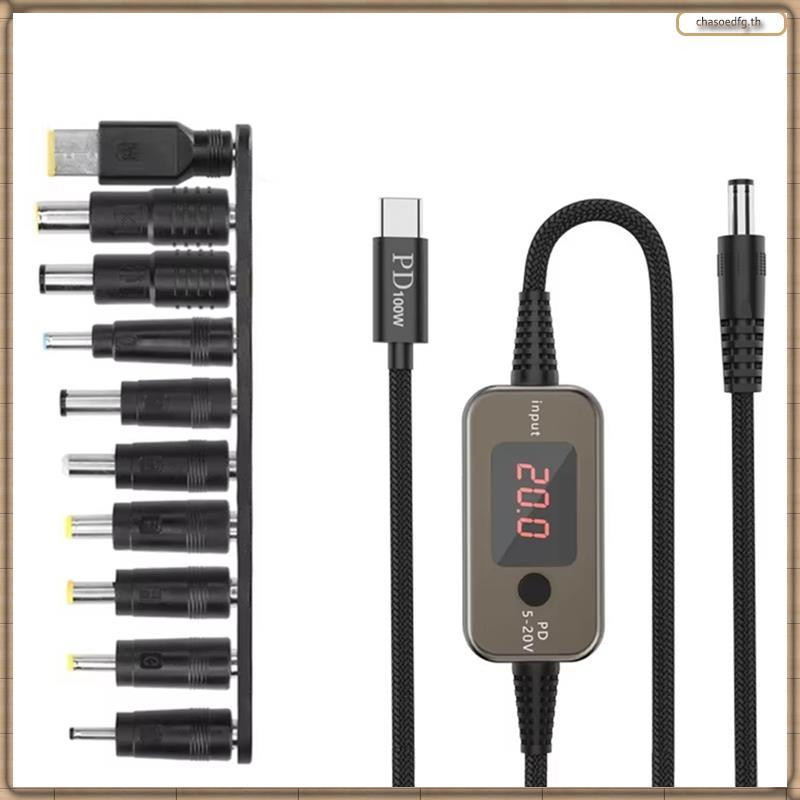 [BP] Type-C to DC Power Boost Cable PD Trigger Cable Type C to DC Power Boost Cable ปรับแรงดันไฟฟ้าได้ 5V-20V สําหรับแล็ปท็อปและอื่นๆ