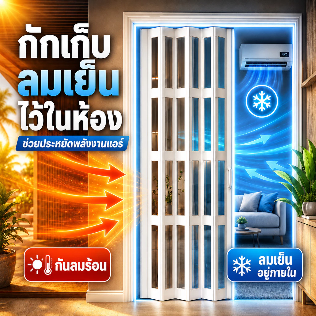 ฉากกั้นห้อง ฉากกั้นแอร์ PVC ประตูบานเลื่อน เหมาะสำหรับห้องครัว ห้องนอน และห้องน้ำ ชุดอุปกรณ์เสริมครบชุด กันน้ำ