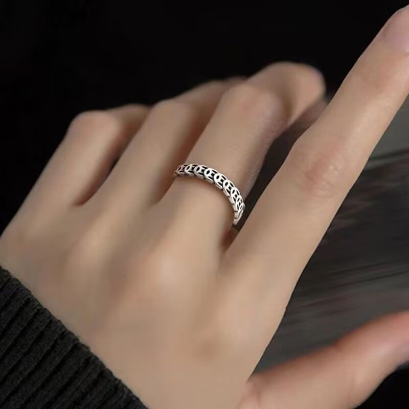 Fashionable design, simple and elegant fortune-attracting ring10tt Vintage Niche Silver Coins for At