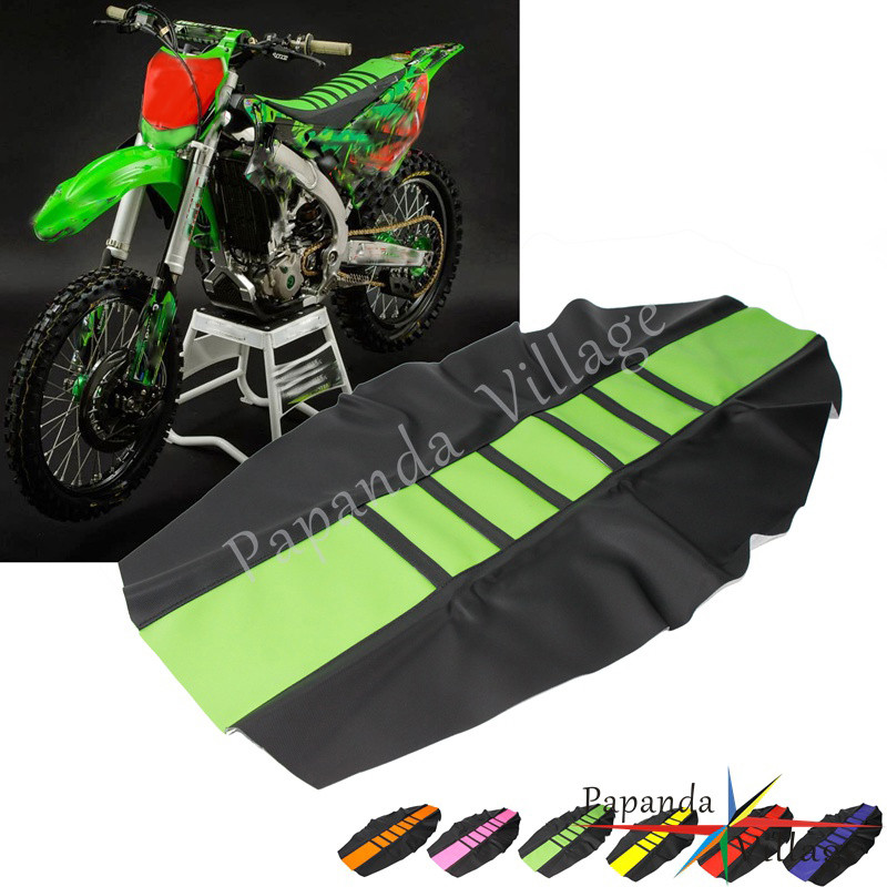 PAfor Kawasaki KX250 KX450 KX65 KX85 KLX KLR KXF 110 250 450 650 MX Enduro Ribbed Seat Cover Off Dir