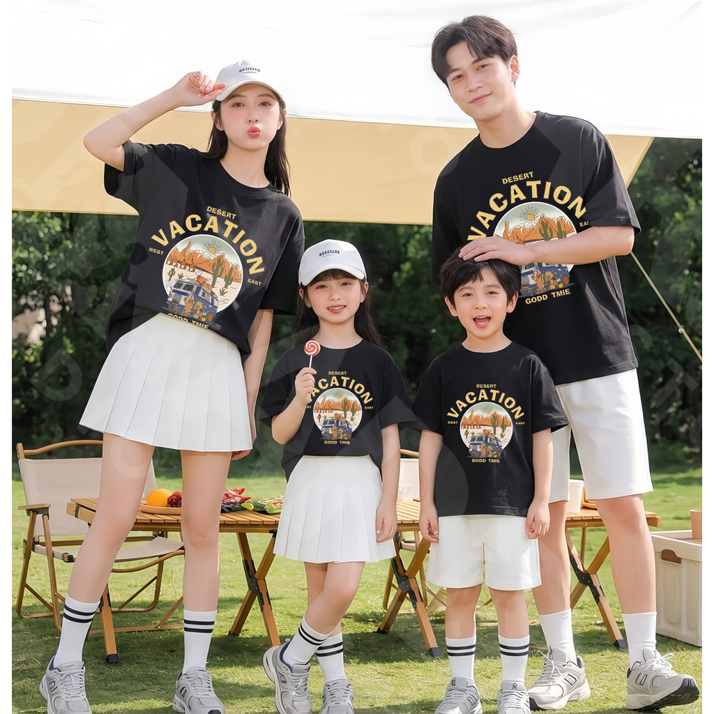 พร้อมส่ง&COD RINA STUDIO ชุดครอบครัวเสื้อยืดฤดูร้อน นุ่มใส่ มีไซซ์ผู้ใหญ่เด็ก เสื้อคู่พ่อแม่ลูก ปี2026#34