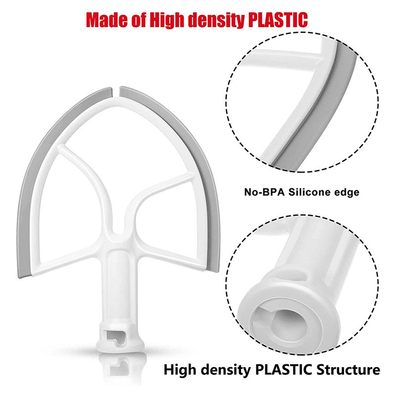 [ในสต็อก]-5QT Flat Beater สําหรับ KitchenAid Stand Mixer Bowl Scraper,Paddle Replacements-K4SS 5K5SS