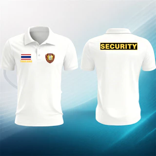 เสื้อโปโลผ้าฝ้าย100% ลายSECURITY ธงชาติไทย สำหรับงานดูแลพื้นที่ ทั้งชายหญิงประจำวัน S-3XL