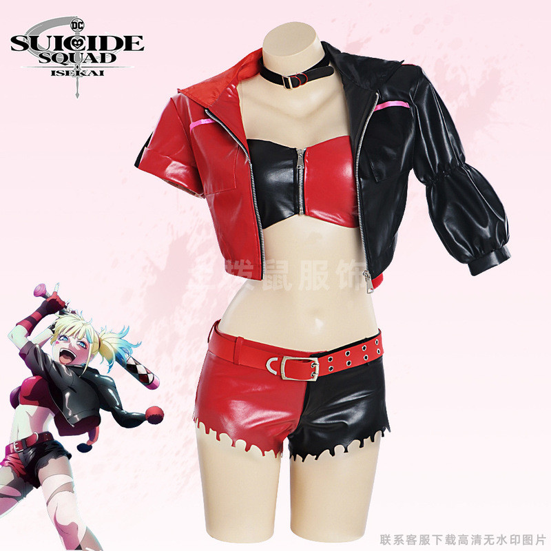 Another World Suicide Squad cos ชุด Harley Quinn Harley Quinn cos ชุดหนังเบสบอลสองมิติอะนิเมะชุดหญิง