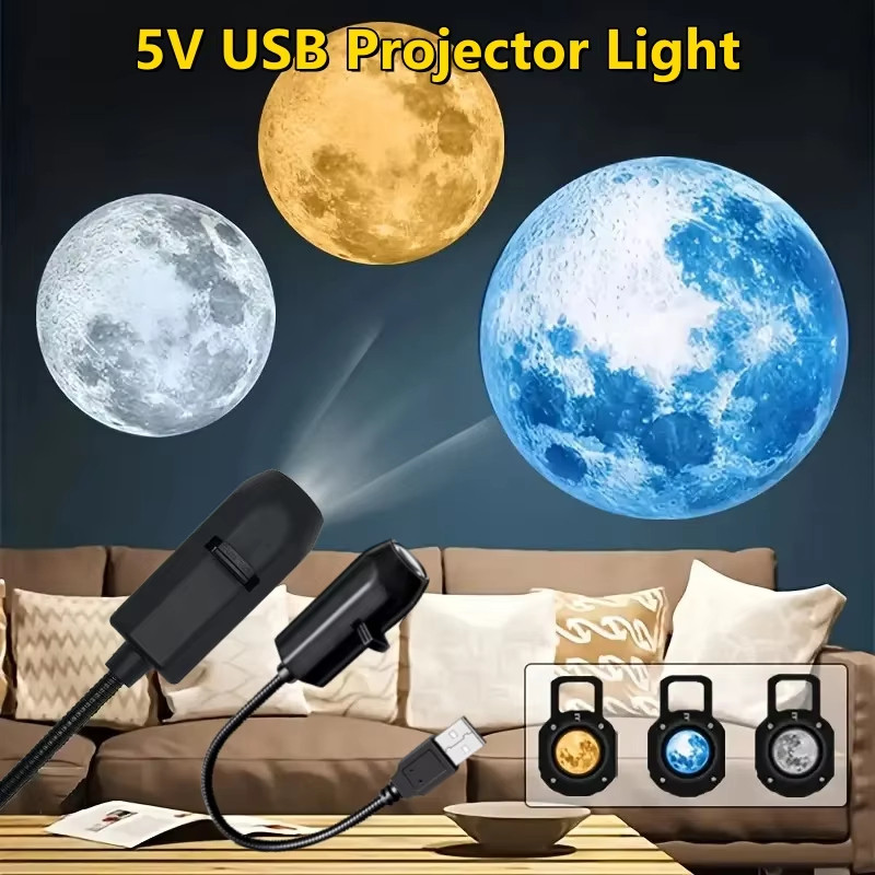 โคมไฟโปรเจคเตอร์ดาว USB ไฟสตาร์ไลท์ หมุนได้ เปลี่ยนสี หลายโหมด แต่งห้อง โรแมนติก ของขวัญ