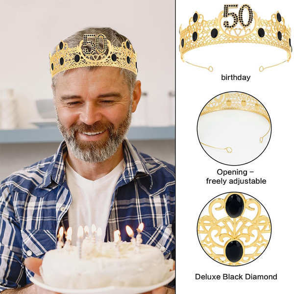 ผู้ชาย 50th Birthday Decoration 60th Birthday King Crown และ 70th Birthday King Belt Set