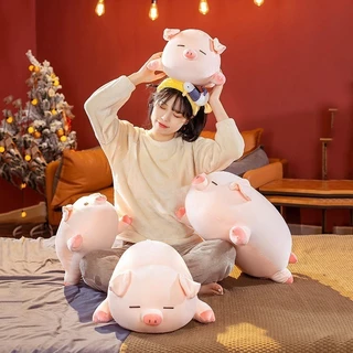 หมูน่ารักนุ่มสุดๆ ตุ๊กตาหมูขนฟูเล่นนอนกอด หมอนข้างสุดซอฟต์ให้สาวกอดนอนหลับฝันดี ของขวัญวันเกิดสุดเพอร์เฟกต์