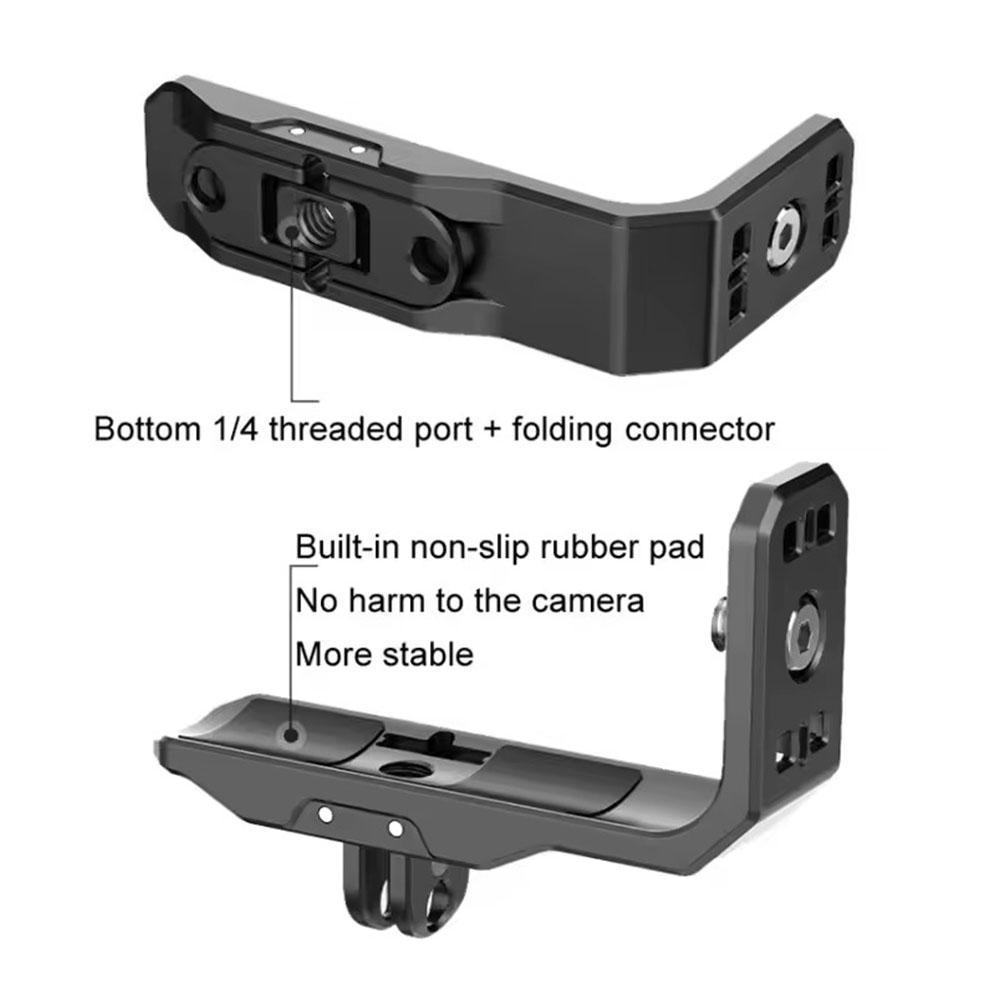สีดํารูปตัว L สําหรับ Insta360 X5/4 ขาตั้งกล้องแนวนอนอุปกรณ์เสริมสําหรับกล้องกีฬาสําหรับ Insta 360