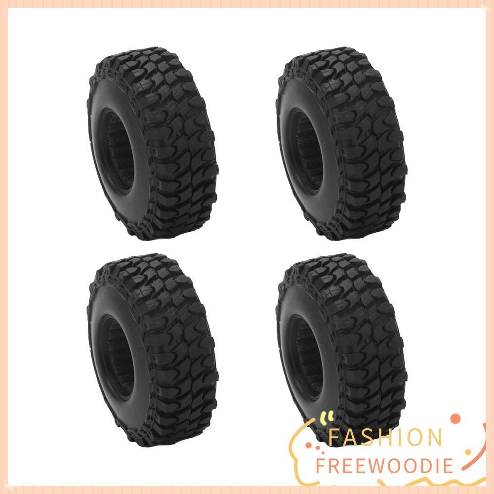 FREEWOODIE 4 ชิ้น/เซ็ต RC Crawler ยาง,สีดํา 55 มม.RC ยางทนทาน Anti Slip รีโมทคอนโทรลรถชุดสําหรับ Axial SCX24 1/24 RC รถ RC Hobby