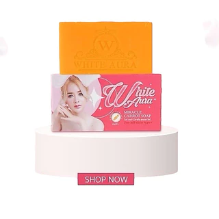 แพคเกจใหม่ สบู่ไวท์ออร่า สบู่ออร่าไวท์ White aura ของแท้100% มีคิวอาร์โค้ด