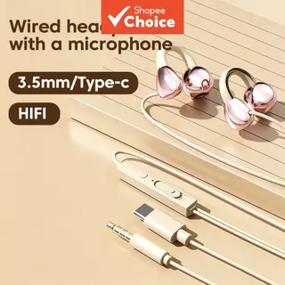 S18 หูฟังแบบแขวนหูแบบมีสาย Type-C 3.5 มม.หูฟังพร้อมไมโครโฟนชุดหูฟังสําหรับเพลงใช้ทุกวัน Stable Audio Work Office Home Listening