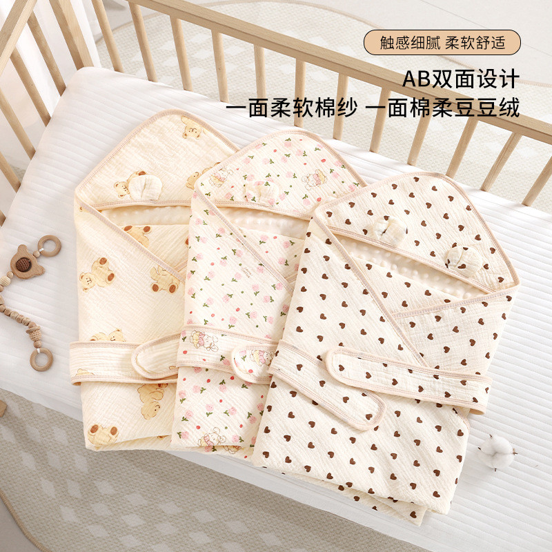 ฤดูใบไม้ผลิฤดูใบไม้ร่วงทารกแรกเกิด Hug Quilt Baby a Class Pure Cotton Gauze Wrap Single Wrap Quilt ท