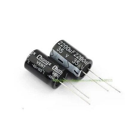 100 ชิ้น 2200UF 35V ตัวเก็บประจุไฟฟ้า 35V2200UF 16*25 มม.