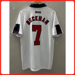 S-XXL 1998 อังกฤษ BECKHAM OWEN คุณภาพสูง Home Retro ฟุตบอล Jersey เสื้อยืดที่กําหนดเอง