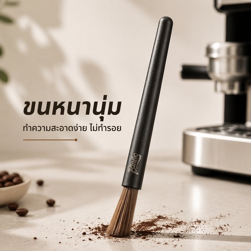 แปรงทำความสะอาดผงกาแฟ ขนไนลอนนุ่ม ด้ามจับABS จับถนัดมือ ใช้กับเครื่องชงกาแฟ เครื่องบด