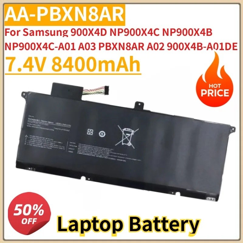 ใหม่ AA-PBXN8AR แบตเตอรี่แล็ปท็อป 7.4V 8400mAh สําหรับ Samsung 900X4D NP900X4C NP900X4B NP900X4C-A01