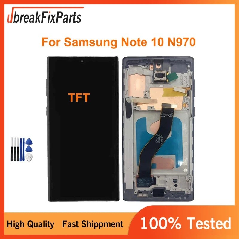 TFT สําหรับ Samsung Note10 N970 N970F SM-N970F จอแสดงผล LCD หน้าจอสัมผัสกรอบ Digitizer Assembly สําห