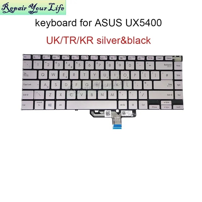 UK GB ตุรกีเกาหลี Backlit คีย์บอร์ดสําหรับ ASUS Zenbook UX5401 UX5400 UX5400E UX5401EA UX5400EG โน้ต