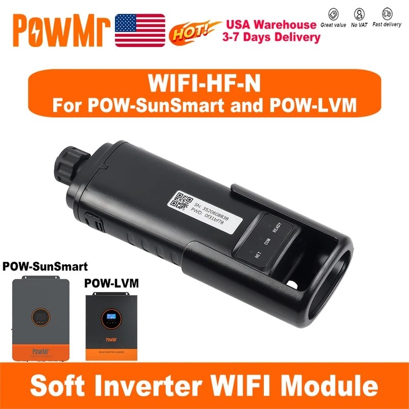 PowMr โมดูล WIFI ไร้สายใช้สําหรับ POW 110VAC Hybrid Solar Inverter สามารถอัปเดตข้อมูลห้านาที One Tim