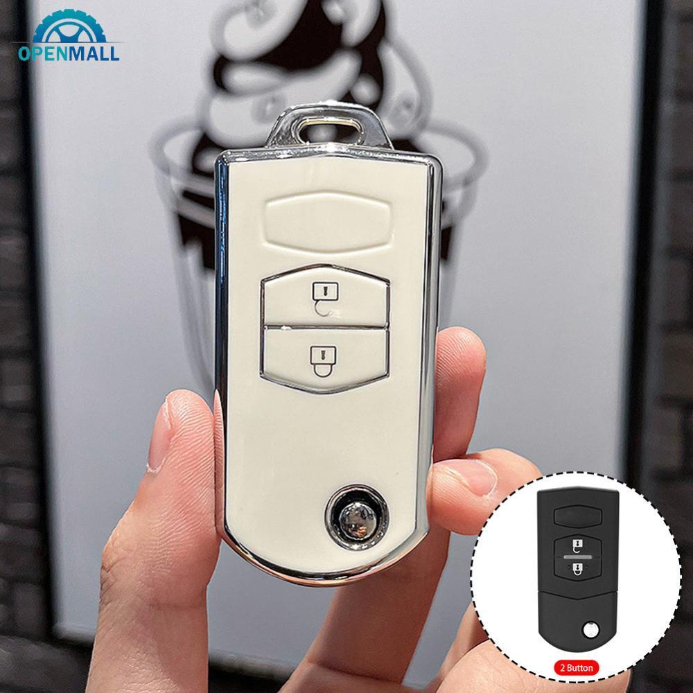 OPENMALL 2/3 ปุ่ม TPU ฝาครอบกุญแจรถ Fob ผู้ถือ Keyless สําหรับ Mazda Demio 2 3 5 6 M3 M5 M6 CX-5 CX7