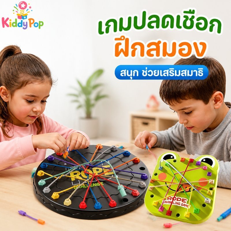 เกมกระดานฝึกสมองเชือกปริศนาของเล่นการคิดเชิงตรรกะพรรคครอบครัวแบบโต้ตอบเด็ก