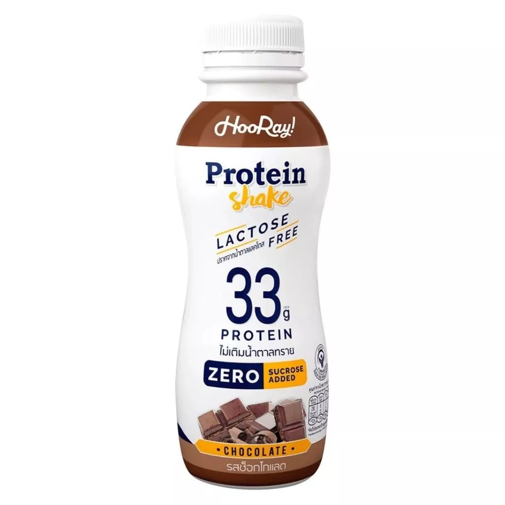 ฮูเร่ นมโปรตีนแลคโตสฟรีช็อกโกแลต Hooray Protein Shake Chocolate 340ml.