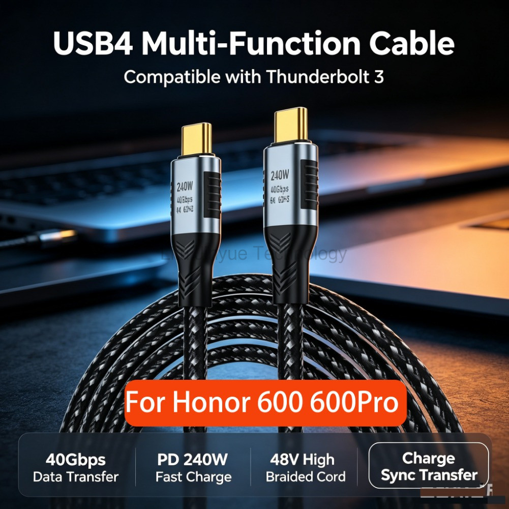 LIKAIYUE 1M 40Gbps Gen3 USB 4 Type C ถึง C Cable 240W Fast CHARGING 8K 60Hz PD Thunderbolt 3 4 Data 