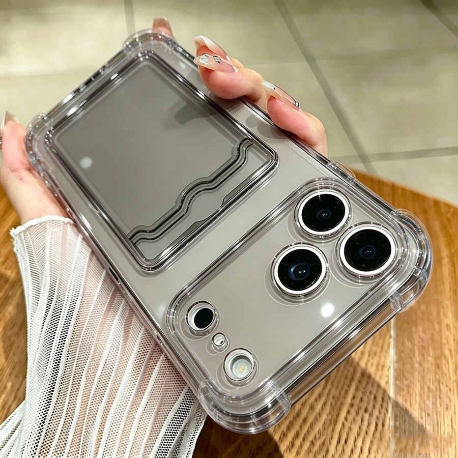 โปร่งใสกันกระแทกเคสโทรศัพท์สําหรับ Samsung Galaxy S26 S25 S24 S23 S22 S21 S20 Plus Ultra S25 edge FE หมายเหตุ 20 Ultra พร้อมผู้ถือบัตรภาพปลอกโทรศัพท์