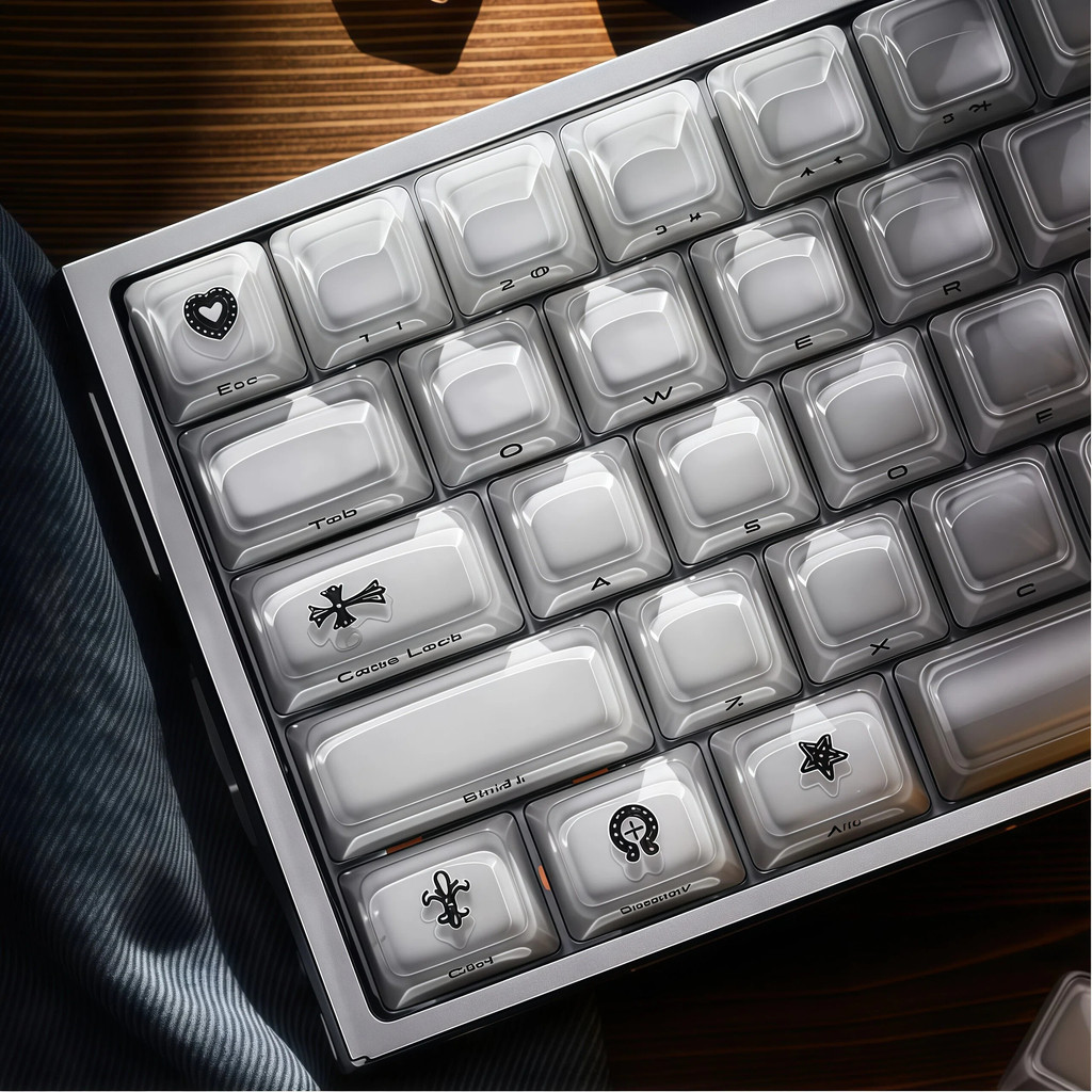sa keycap keycap keycap ไทย X XVX Crystal Jelly 2.0 สีขาว PC ปุ่มกดหนา MDA แกะสลักด้านข้างฝาครอบคีย์