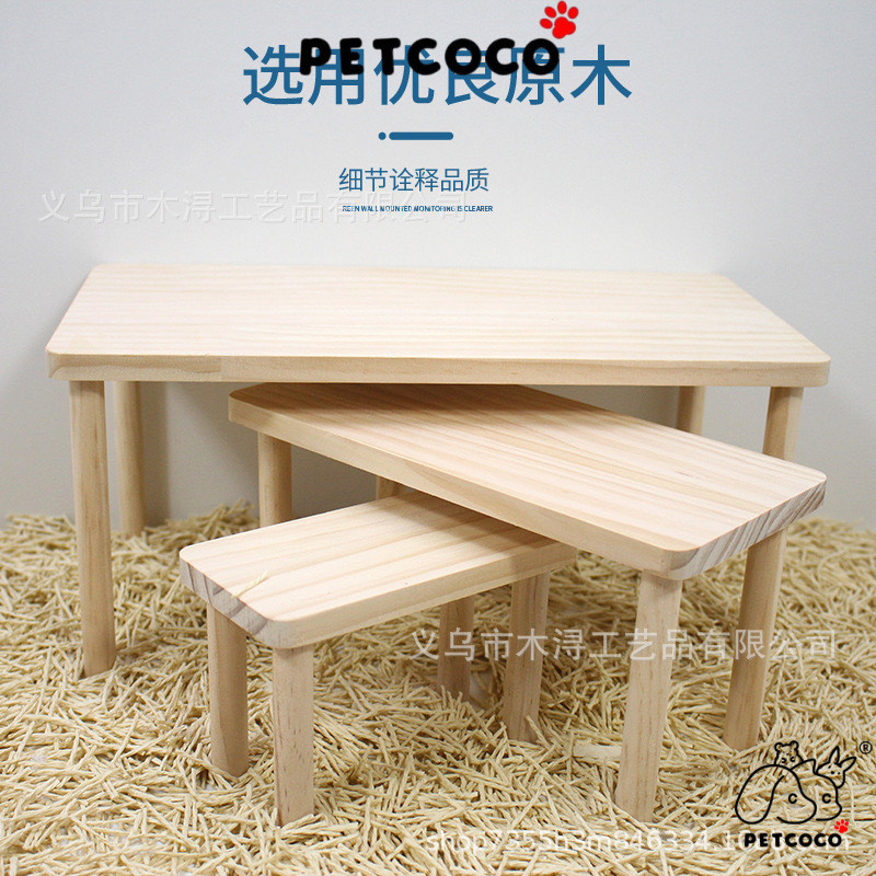 PetCoCo Hamster Wooden Platform Hamster Cage Deco Mainan Hamsterster Hiknot and Puppy Food Food Food