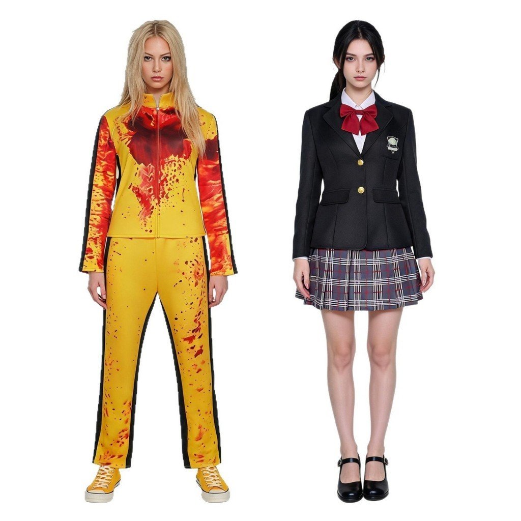 Kill Bill Gogo Yubari คอสเพลย์เครื่องแต่งกาย Bloody สไตล์ญี่ปุ่น Bodyguard ชุดภาพยนตร์ Roleplay ชุดส