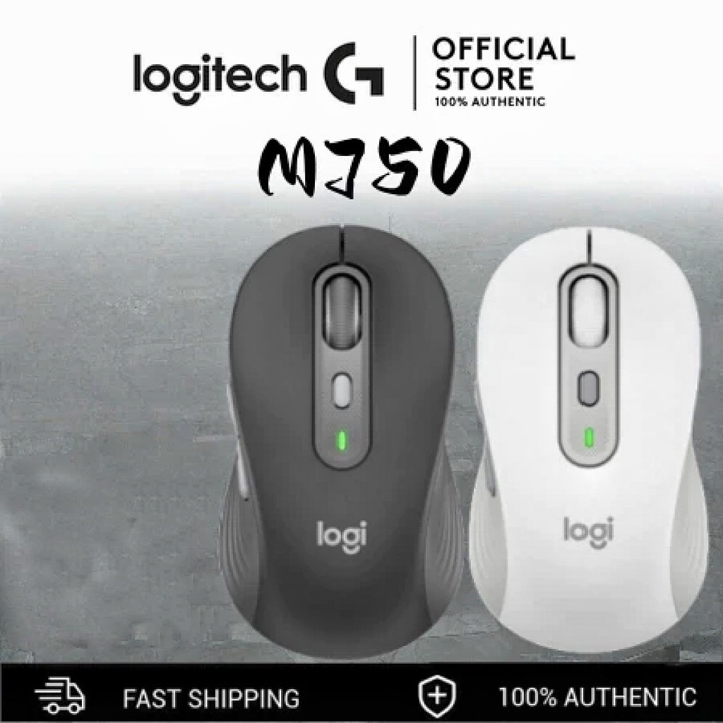 LOGITECH สินค้าสุดฮอตLogitech M750 เมาส์ไร้สายเงียบการออกแบบสมมาตร 2000DPI การสลับอุปกรณ์สามความแม่น