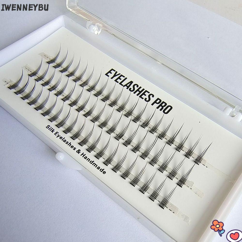 IWNNEYBU Cluster Lashes, Wispy Handmade Empire Lashes, Hot Natural Soft Flase Lashes DIY