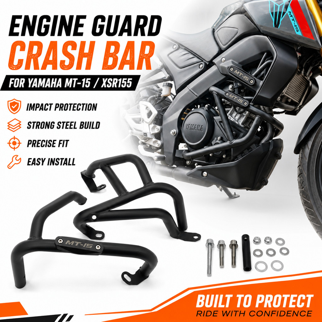 For Yamaha MT-15 XSR155 กันล้มเครื่องยนต์ แคชบาร์ กันกระแทก โครงป้องกันเครื่องยนต์ อะไหล่แต่ง