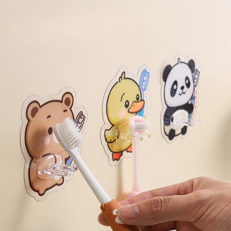 ที่ใส่แปรงสีฟัน แขวนแปรงสีฟันลายการ์ตูน ไม่ต้องเจาะรู ติดผนังด้วยกาวคุณภาพสูง