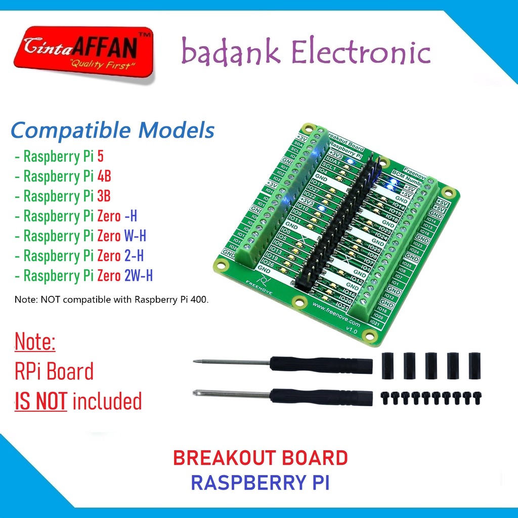 FREENOVE GPIO Breakout Board สําหรับ Raspberry Pi 5 / 4 / 3 / 2 / 1 / ZERO Family