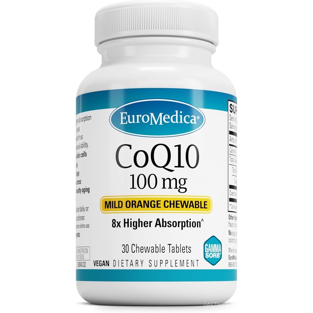 EuroMedica CoQ10 100 mg - Cellular Supplement - Higher Absorption CoQ10 Chewable Supplement - Nutrit