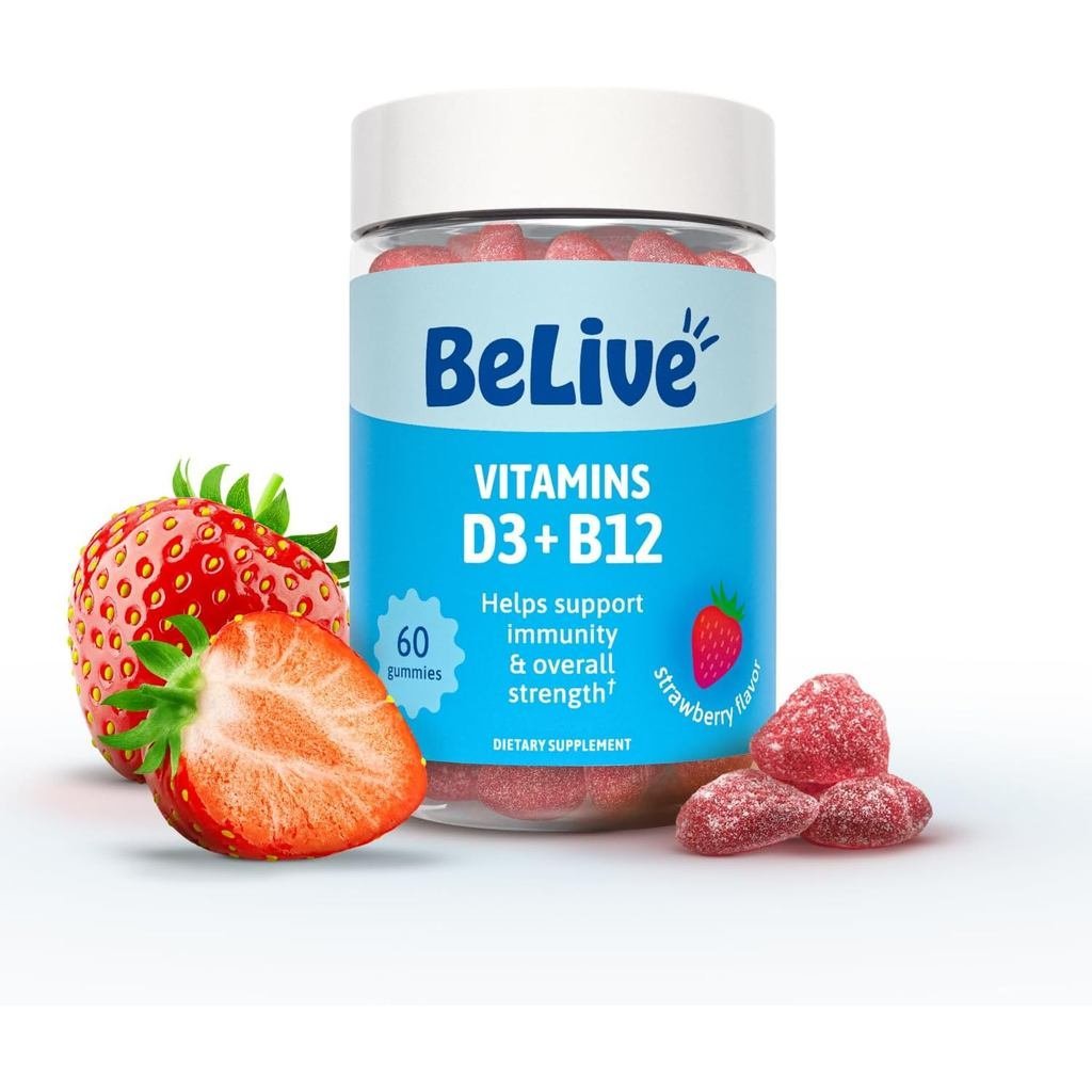 Be D3 with B12 s 60 Ct I I Immune port with B12 & D3 มอบ B & Muscle Strength Hearth Health and Energ