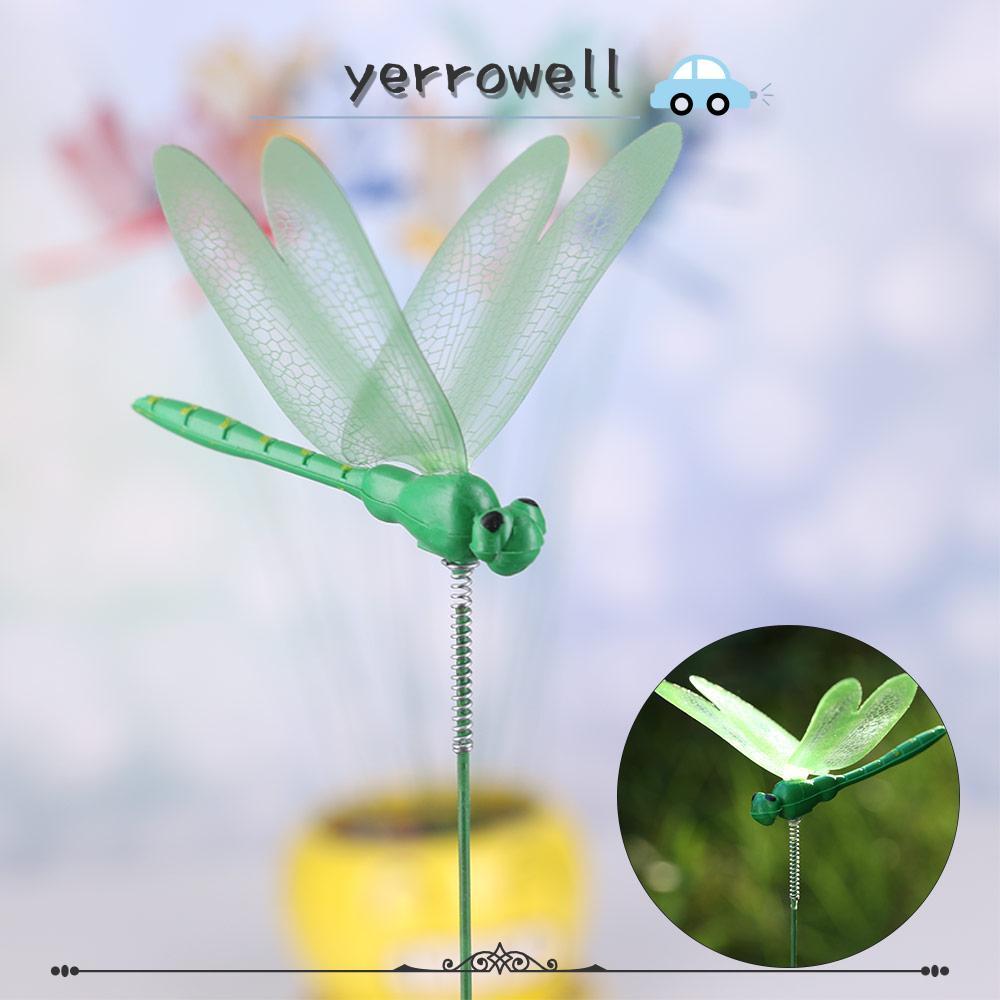 YERROWELL 5/10PCS จําลองผีเสื้อหัตถกรรมตกแต่งสวน Yard พร้อมก้าน