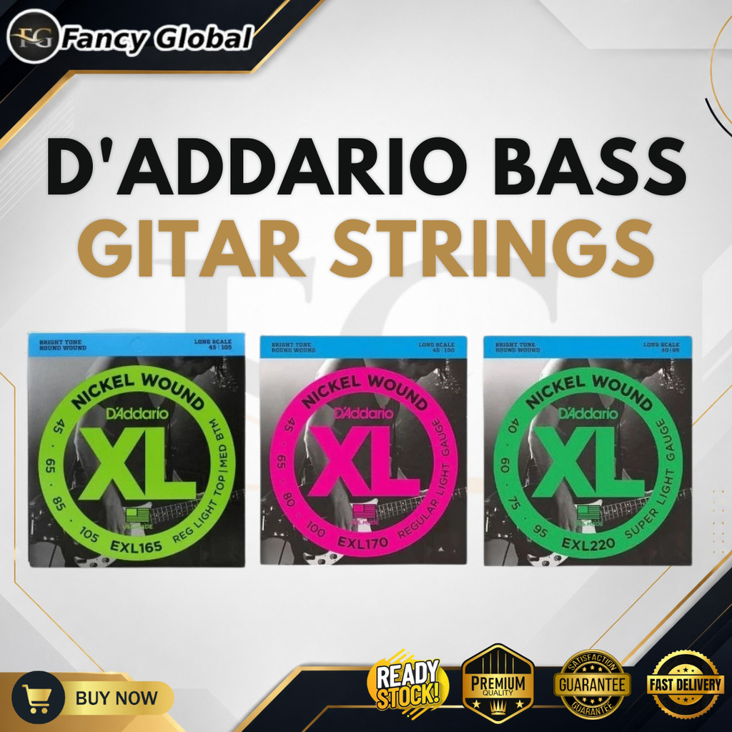 D'ADDARIO DAddario สายรัดเบสกีตาร์เหล็กนิกเกิล 4 สาย / 5 สาย EXL170 EXL170-5 EXL220