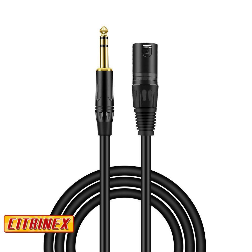 CITRINEX 6.35 มม.ถึง XLR Stereo TRS Mic Line Male to Male