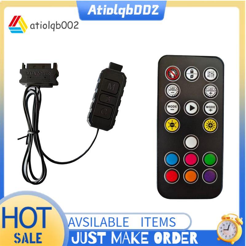 ARGB Controller to SATA RGB Remote Mini Controller อะแดปเตอร์ ARGB Controller Mini RGB PC แฟนชุดคอนโ