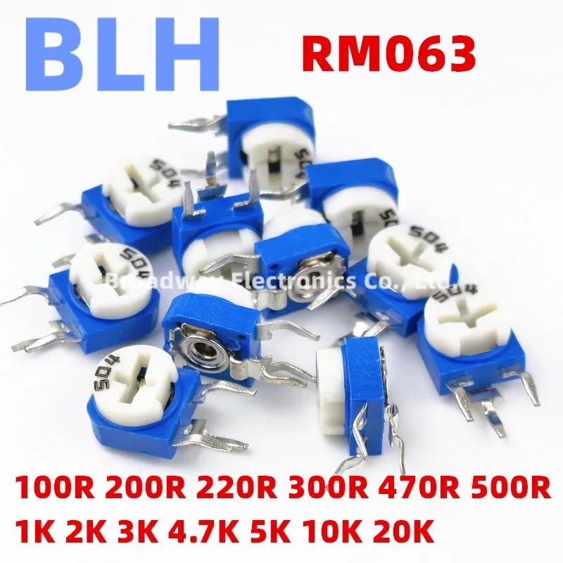 20PCS RM063 RM-063 100R 200R 220R 300R 470R 500R 1K 2K 3K 4.7K 5K 10K 20K Ohm Trimpot Trimmer Potent