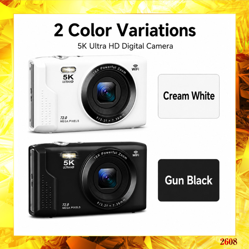 [AiMike] S95 PRO 5K WiFi Digital Camera 72MP 16x Zoom 64GB Card 2 Batteries 2 Colors