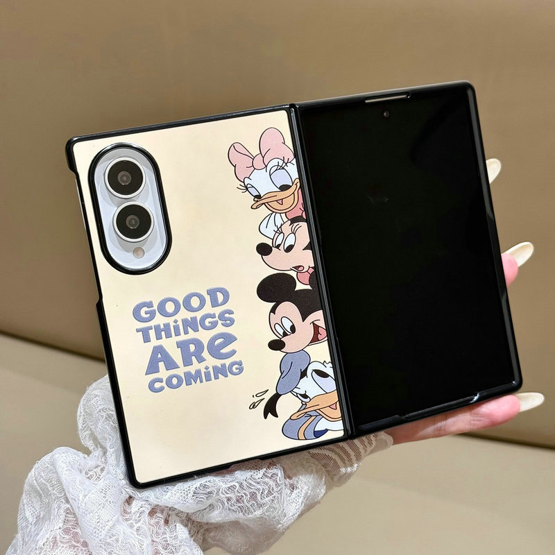 สําหรับ Samsung Galaxy Z Fold8 Fold8Ultra Fold5 Fold6 Fold7 กรณีกระจกน่ารักการ์ตูน Donald Duck พับกร