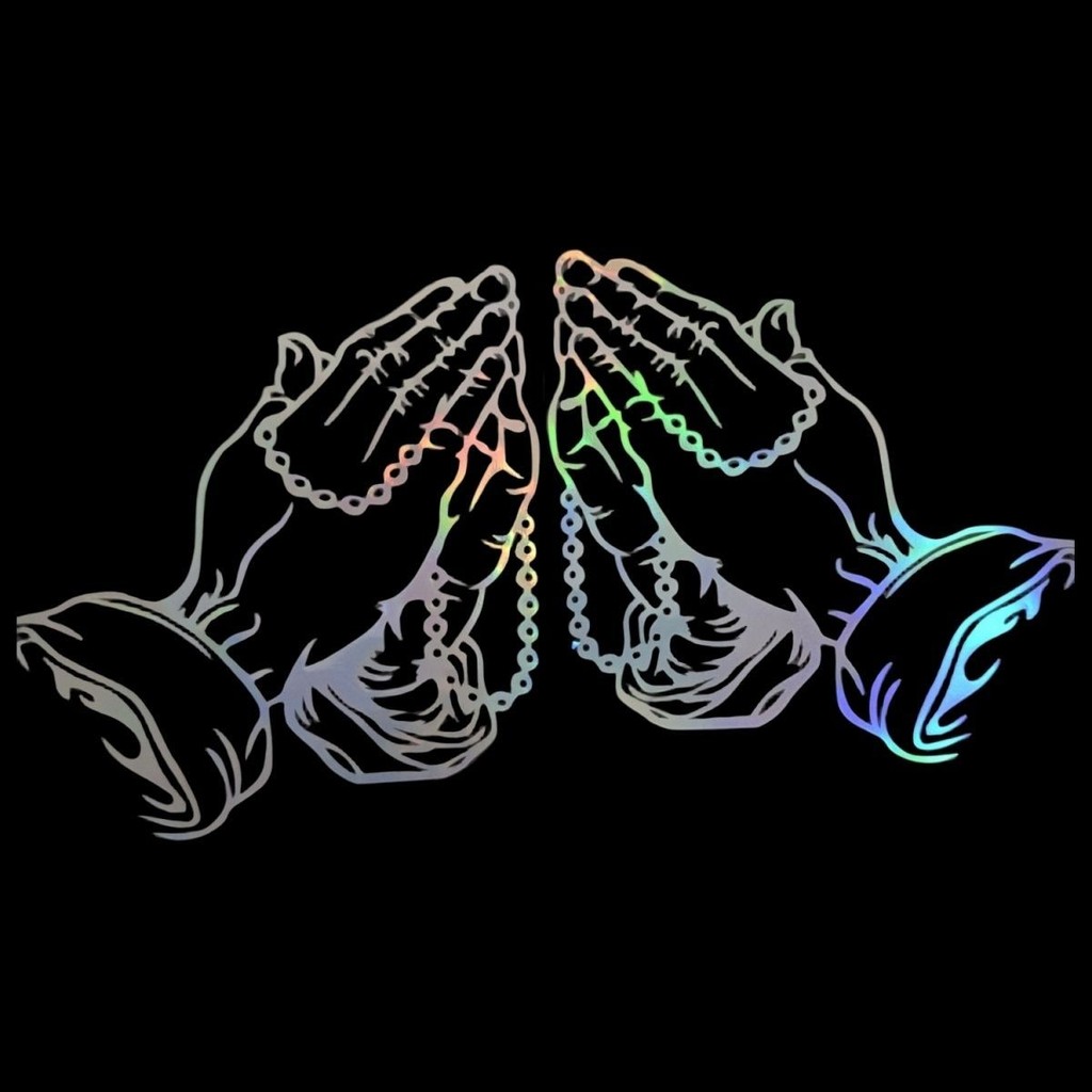มือสวดมนต์ All the Way ปลอดภัย Chuan ซ่อนสายสะท้อนแสง Hollow บุคลิกภาพแกะสลักข้อความบุคลิกภาพ Creati