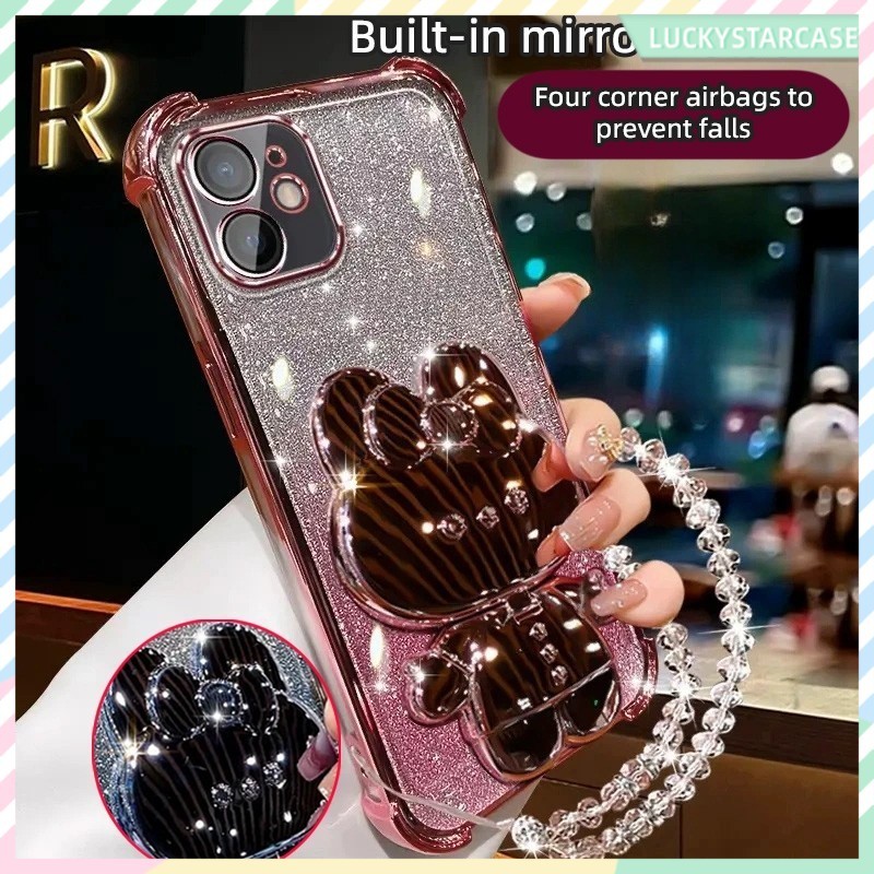 เคสโทรศัพท์Gradientชุบเงา Sling Glitter เคส For OPPO A79 A93 A5 PRO A54 A74 A93 RENO 11F 12 13 14 17